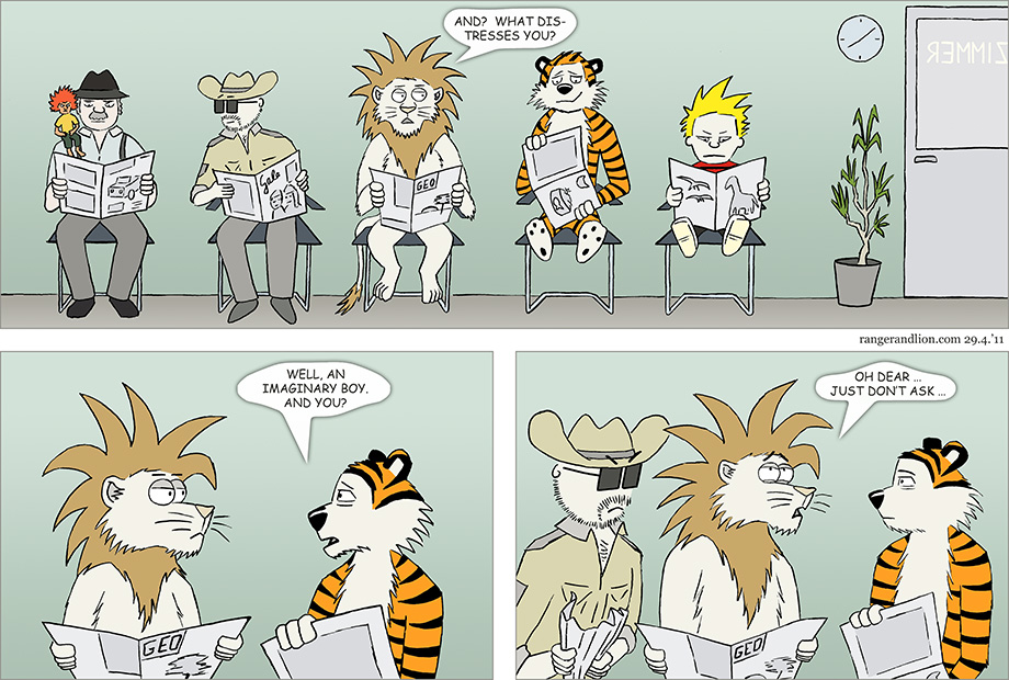 A Lion and a Tiger Meet at the Psychiatrist …
